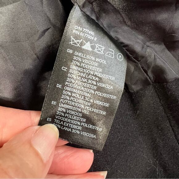 H&M Military Inspired Wool Blend Black Jacket Size 4 - Picture 9 of 10